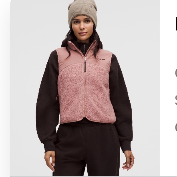 lululemon athletica Jackets & Blazers - lululemon athletica High Pile Fleece Red clay & sequoia Sherpa Zip Vest